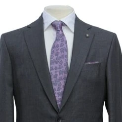 Mid Gray Semi-Solid Nailhead Esprit Modern Fit Wool Suit - Jack Victor 7 Mid Gray Semi-Solid Nailhead Esprit Modern Fit Wool Suit - Jack Victor -ETON Store IMG 8214