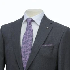 Mid Gray Semi-Solid Nailhead Esprit Modern Fit Wool Suit - Jack Victor 8 Mid Gray Semi-Solid Nailhead Esprit Modern Fit Wool Suit - Jack Victor -ETON Store IMG 8217