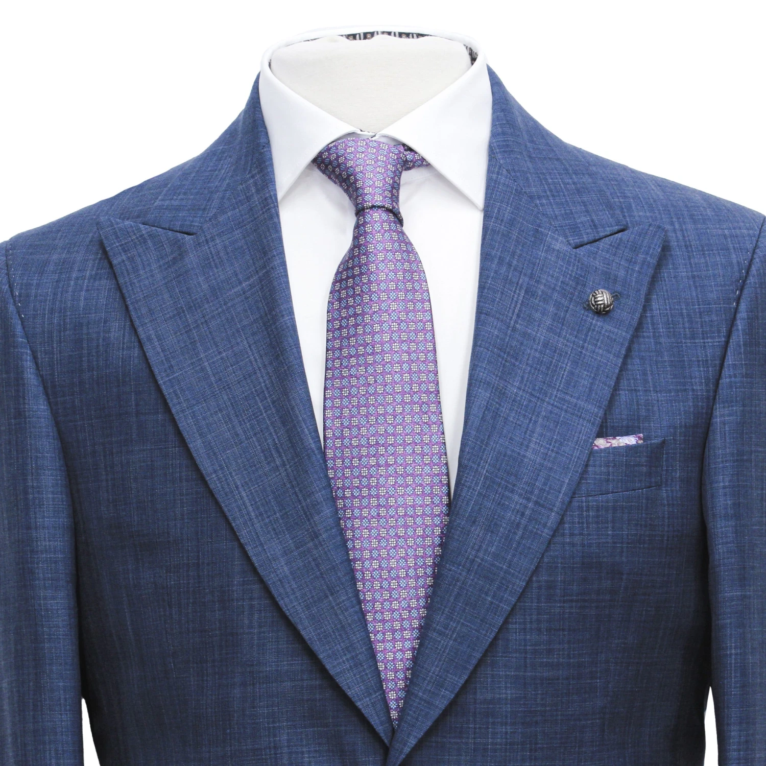 Blue Check Super 150's Wool-Silk Morgan Contemporary Fit Suit - Jack Victor 1913 6 Blue Check Super 150's Wool-Silk Morgan Contemporary Fit Suit - Jack Victor 1913 - Image 4