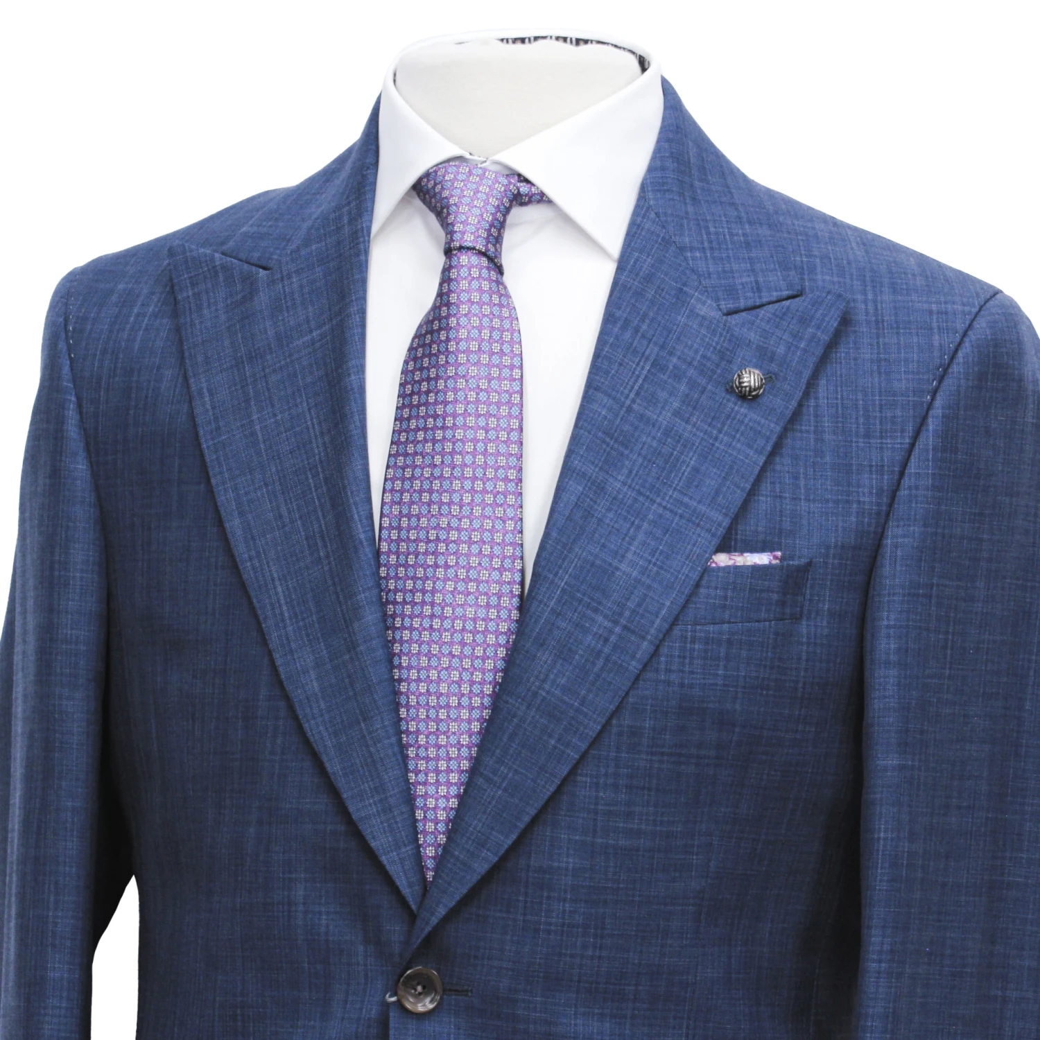 Blue Check Super 150's Wool-Silk Morgan Contemporary Fit Suit - Jack Victor 1913 4 Blue Check Super 150's Wool-Silk Morgan Contemporary Fit Suit - Jack Victor 1913 - Image 2