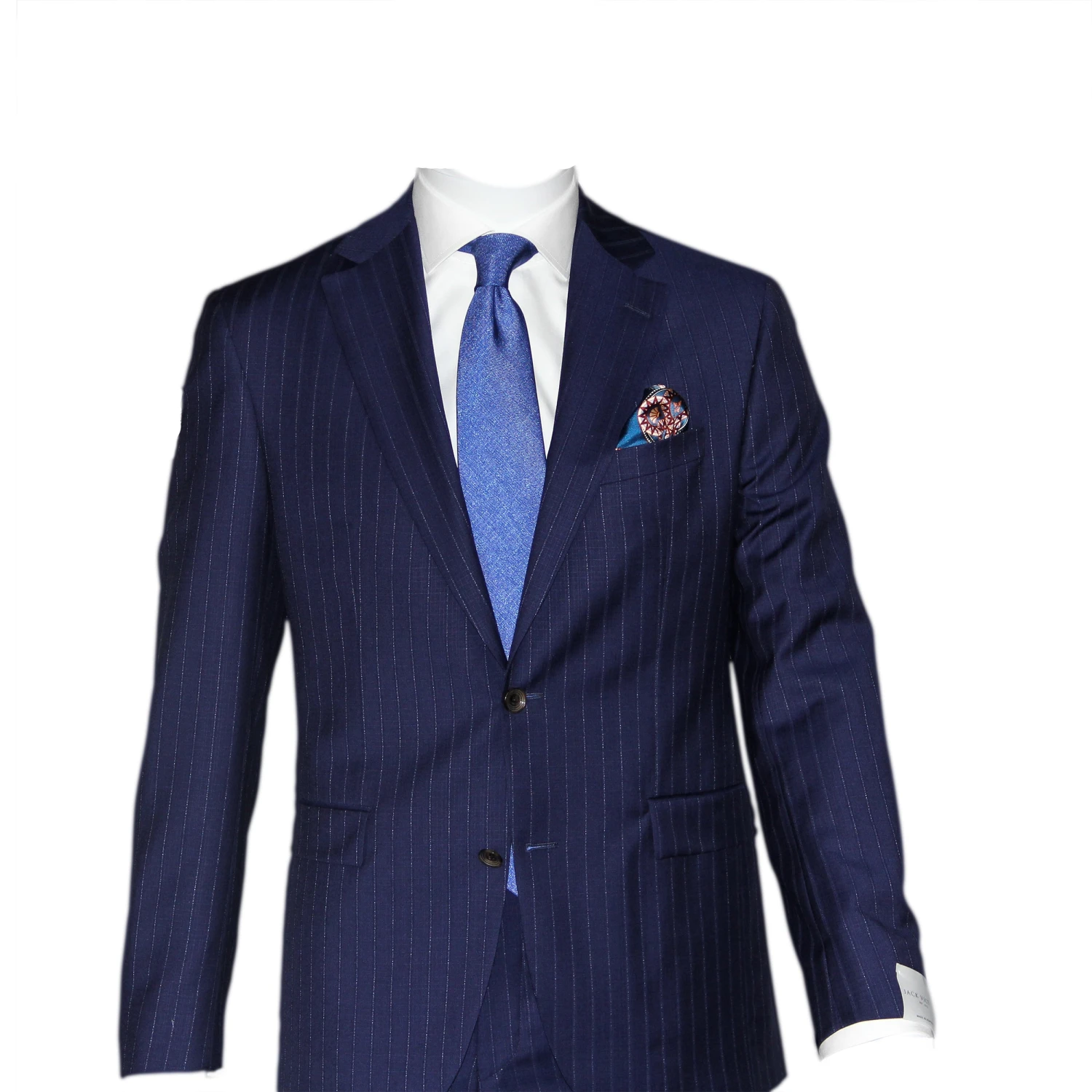 Royal Blue Pin-Stripe Urban Slim Fit Sartorial Suit 7 Royal Blue Pin-Stripe Urban Slim Fit Sartorial Suit - Image 5