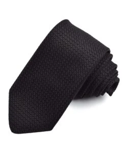 Black Silk Grenadine Tie - DION