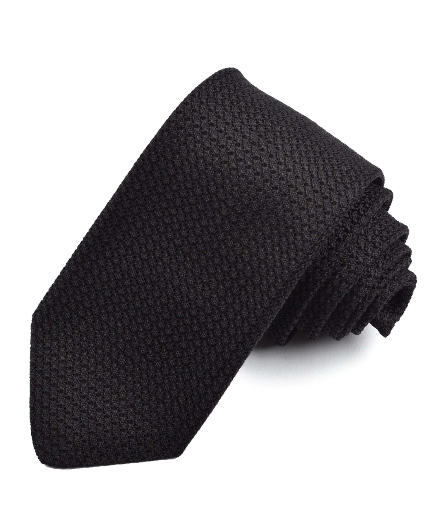 Black Silk Grenadine Tie - DION 3 Black Silk Grenadine Tie - DION