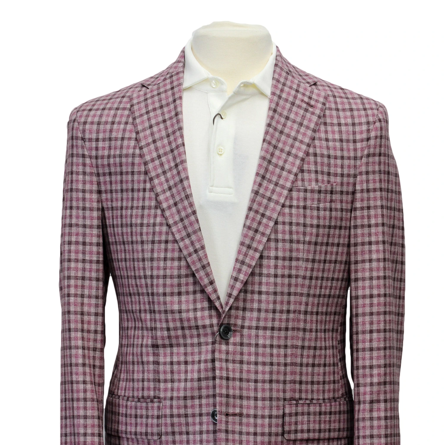Pink Plaid Dallas Contemporary Fit Sport Jacket - Jack Victor 5 Pink Plaid Dallas Contemporary Fit Sport Jacket - Jack Victor - Image 3