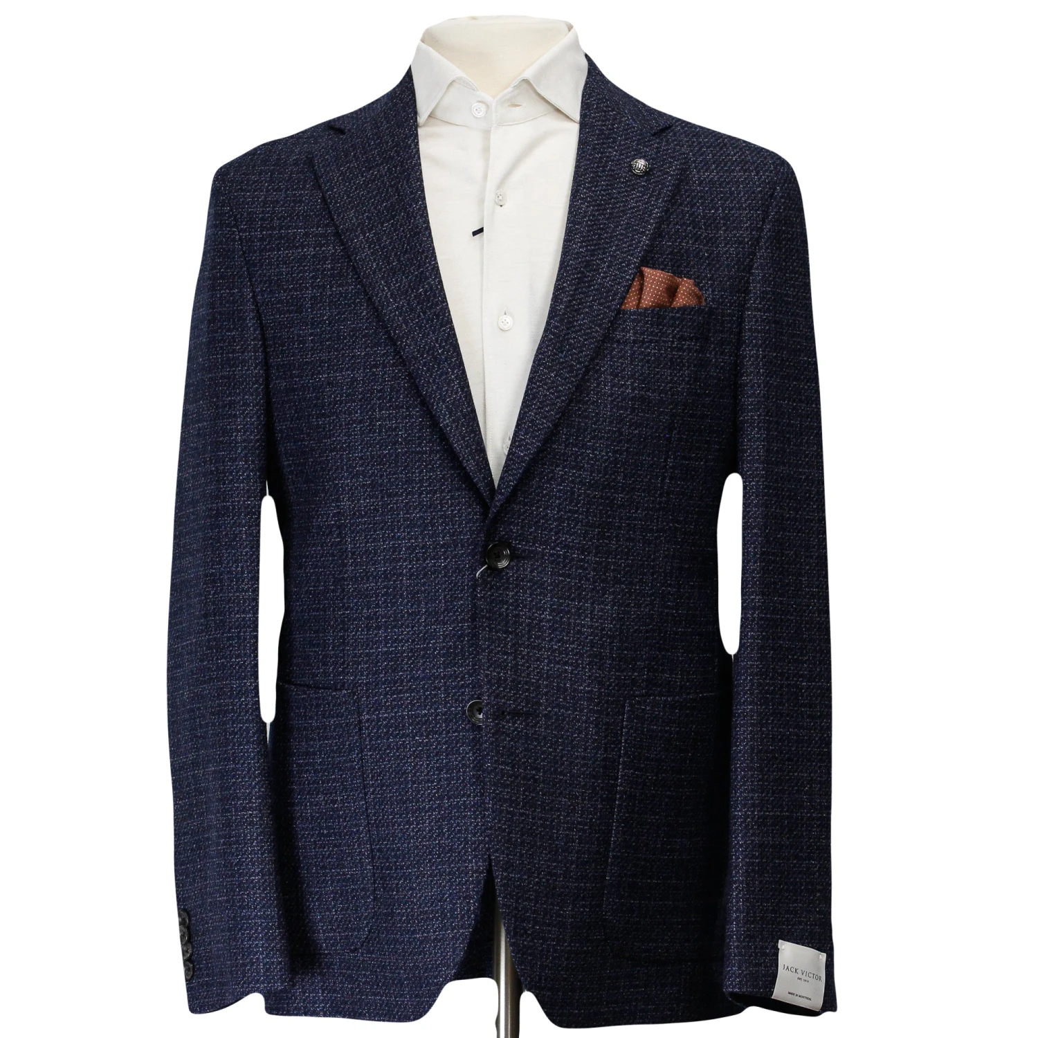 Blue Mélange Knit Morton Contemporary Fit Wool Sport Jacket - Jack Victor 4 Blue Mélange Knit Morton Contemporary Fit Wool Sport Jacket - Jack Victor - Image 2