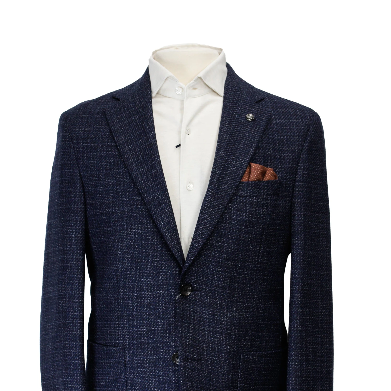 Blue Mélange Knit Morton Contemporary Fit Wool Sport Jacket - Jack Victor 5 Blue Mélange Knit Morton Contemporary Fit Wool Sport Jacket - Jack Victor - Image 3