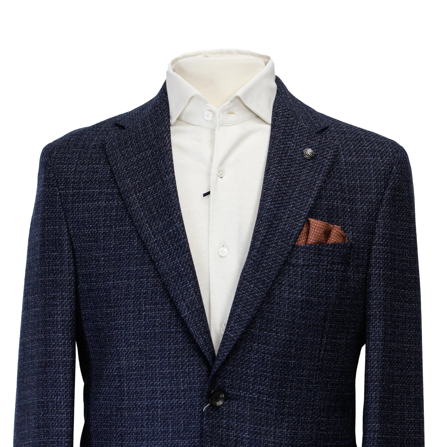 Blue Mélange Knit Morton Contemporary Fit Wool Sport Jacket - Jack Victor 8 Blue Mélange Knit Morton Contemporary Fit Wool Sport Jacket - Jack Victor - Image 6