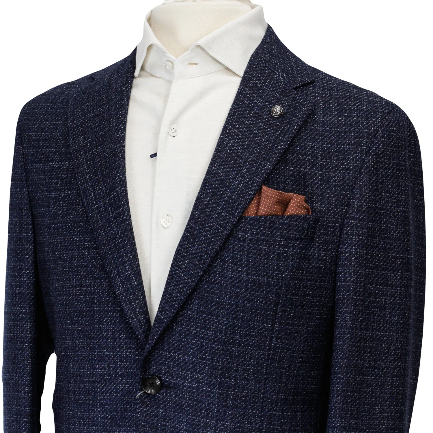 Blue Mélange Knit Morton Contemporary Fit Wool Sport Jacket - Jack Victor 6 Blue Mélange Knit Morton Contemporary Fit Wool Sport Jacket - Jack Victor - Image 4