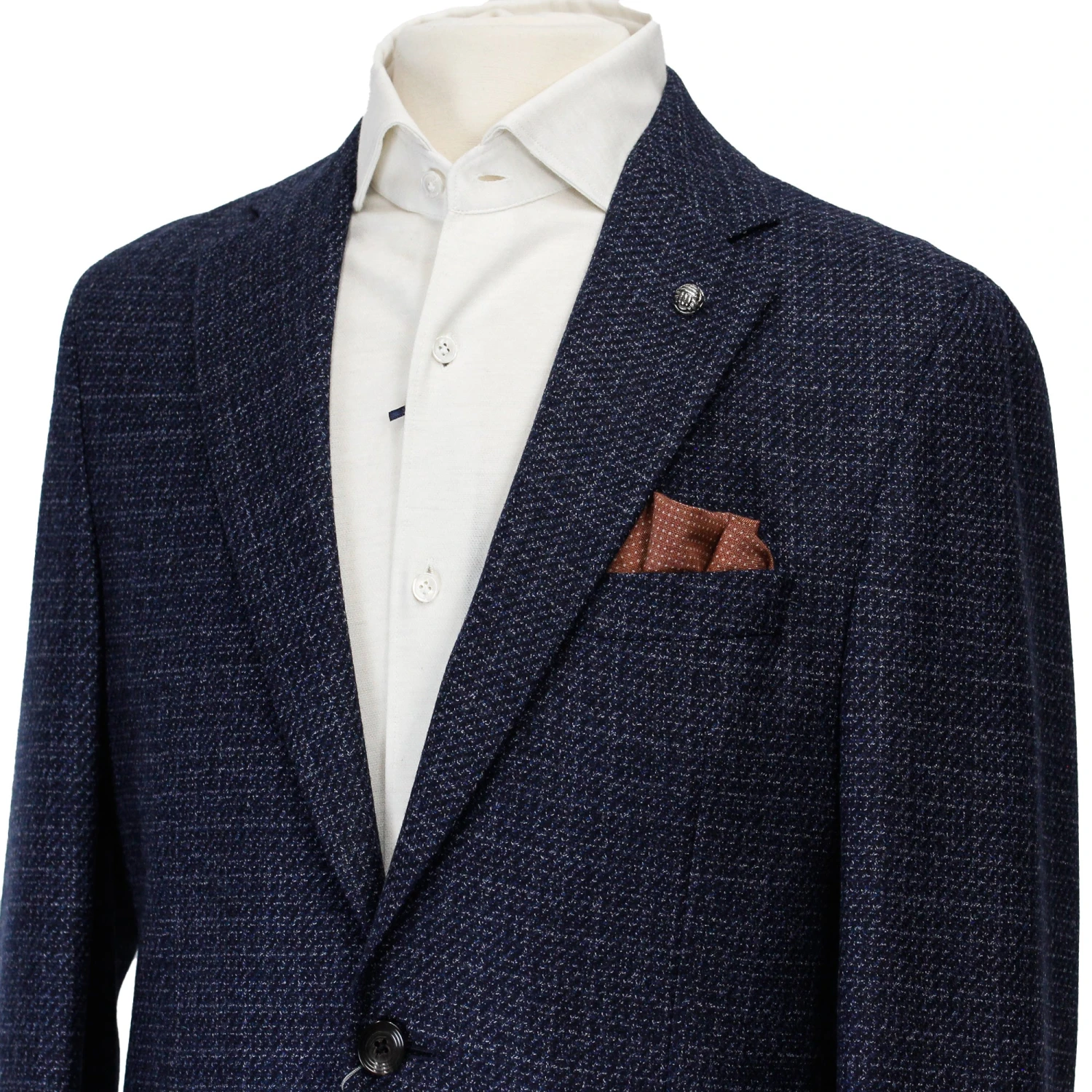 Blue Mélange Knit Morton Contemporary Fit Wool Sport Jacket - Jack Victor 7 Blue Mélange Knit Morton Contemporary Fit Wool Sport Jacket - Jack Victor - Image 5