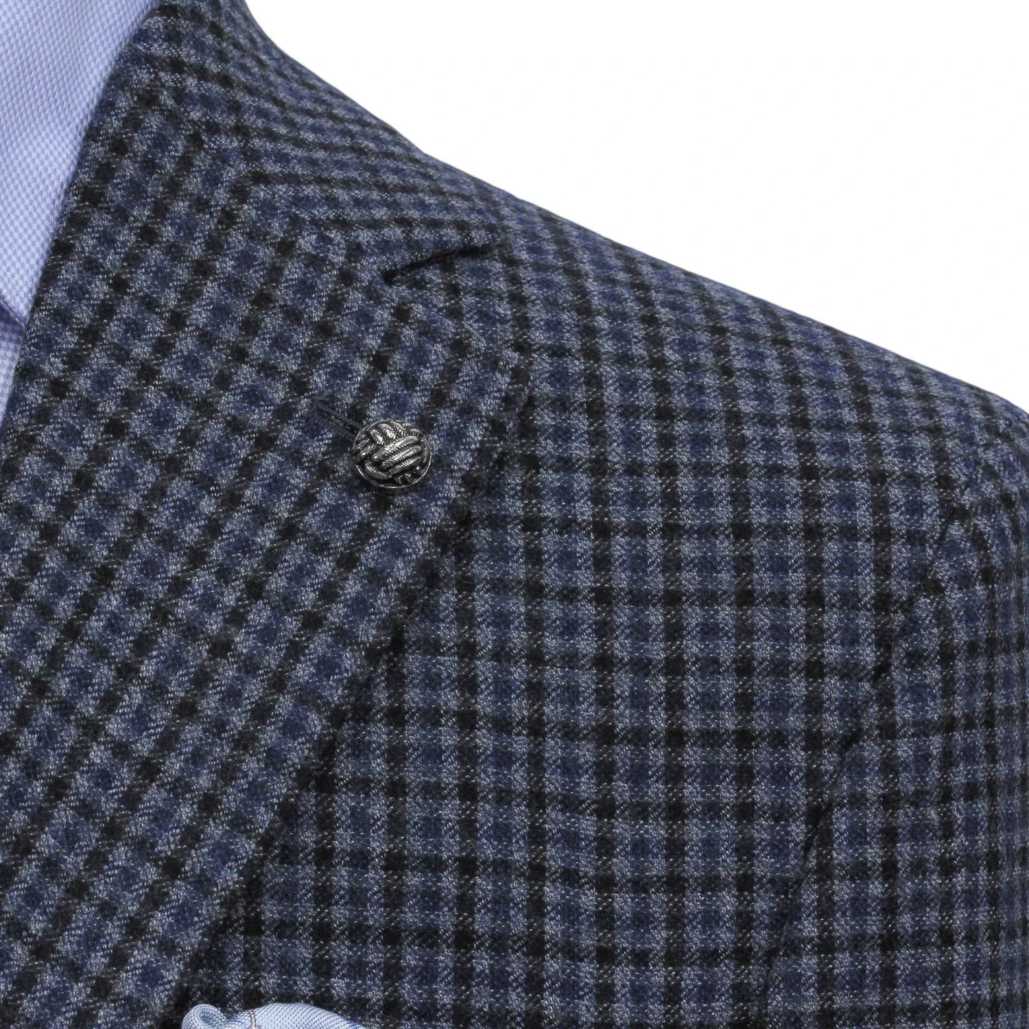 Blue & Black Mini Check Midland Contemporary Wool Sport Jacket - Jack Victor 8 Blue & Black Mini Check Midland Contemporary Wool Sport Jacket - Jack Victor - Image 6