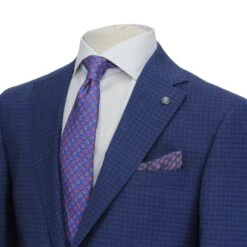 Blue Neat Check Esprit Modern Fit Suit - Jack Victor -ETON Store JACK VICTOR 3231105 4