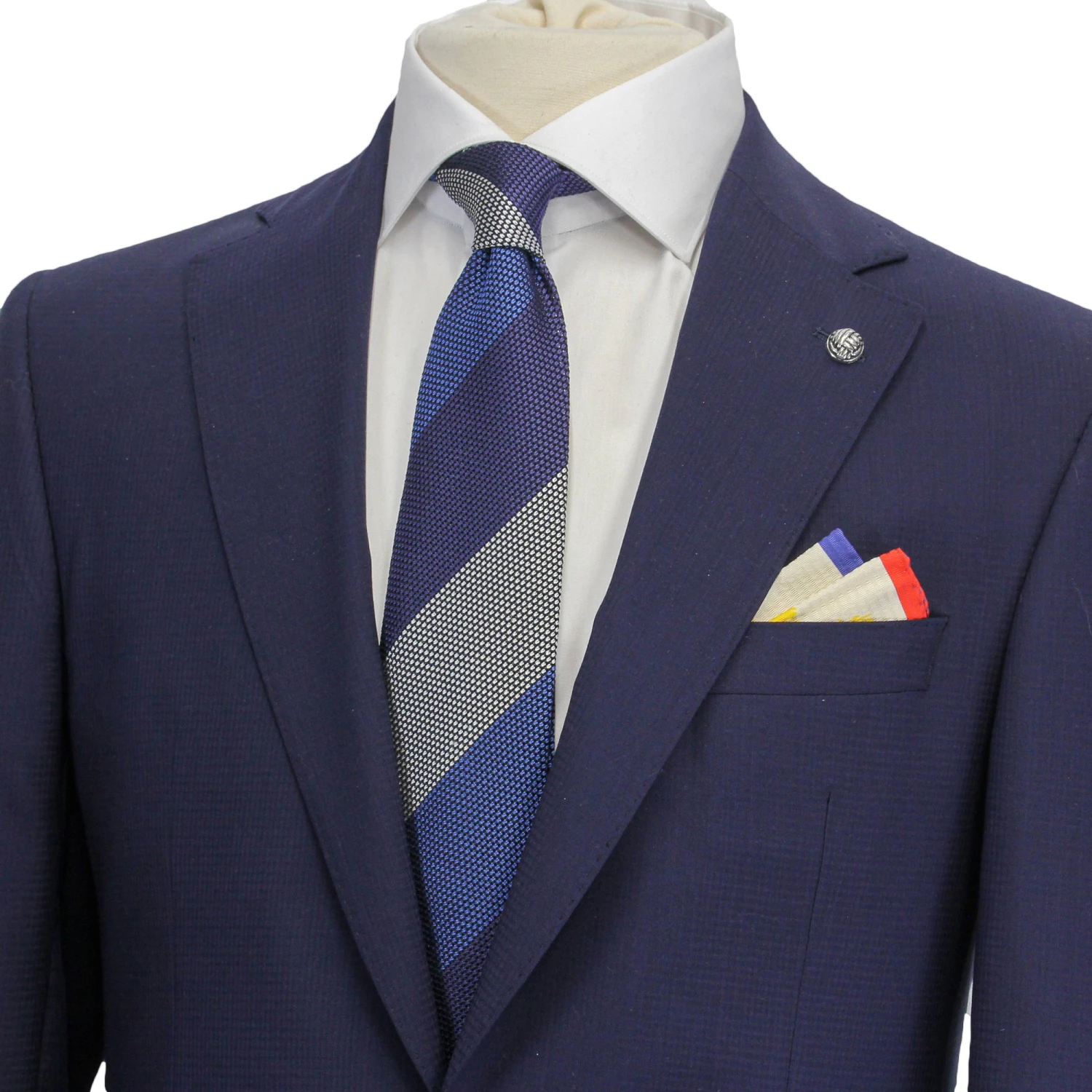 Blue Neat Esprit Modern Fit Wool Suit - Jack Victor 6 Blue Neat Esprit Modern Fit Wool Suit - Jack Victor - Image 4