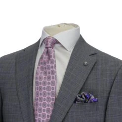Gray With Blue Check Esprit Modern Fit Wool Suit - Jack Victor 15 Gray With Blue Check Esprit Modern Fit Wool Suit - Jack Victor -ETON Store JACK VICTOR 3231459 6 ad24a62e d20e 4054 b4ae 617b9ce3619d