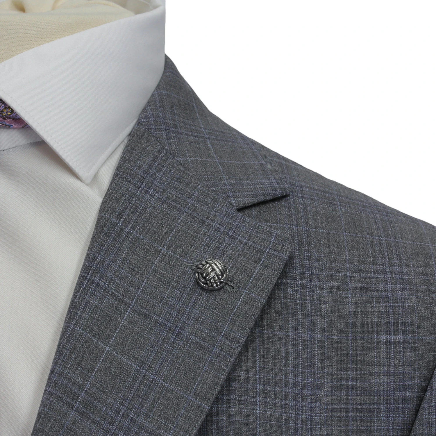 Gray With Blue Check Esprit Modern Fit Wool Suit - Jack Victor 9 Gray With Blue Check Esprit Modern Fit Wool Suit - Jack Victor - Image 7