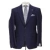 Blue Neat Check Peak Lapel Engel Modern Fit Wool Suit - Jack Victor