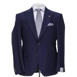 Blue Neat Check Peak Lapel Engel Modern Fit Wool Suit - Jack Victor 9 Blue Neat Check Peak Lapel Engel Modern Fit Wool Suit - Jack Victor -ETON Store JACK VICTOR 3232125 ENGEL 2