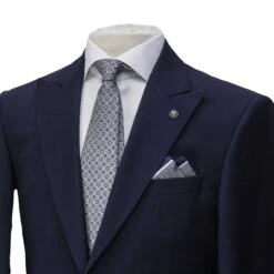 Blue Neat Check Peak Lapel Engel Modern Fit Wool Suit - Jack Victor 11 Blue Neat Check Peak Lapel Engel Modern Fit Wool Suit - Jack Victor -ETON Store JACK VICTOR 3232125 ENGEL 4
