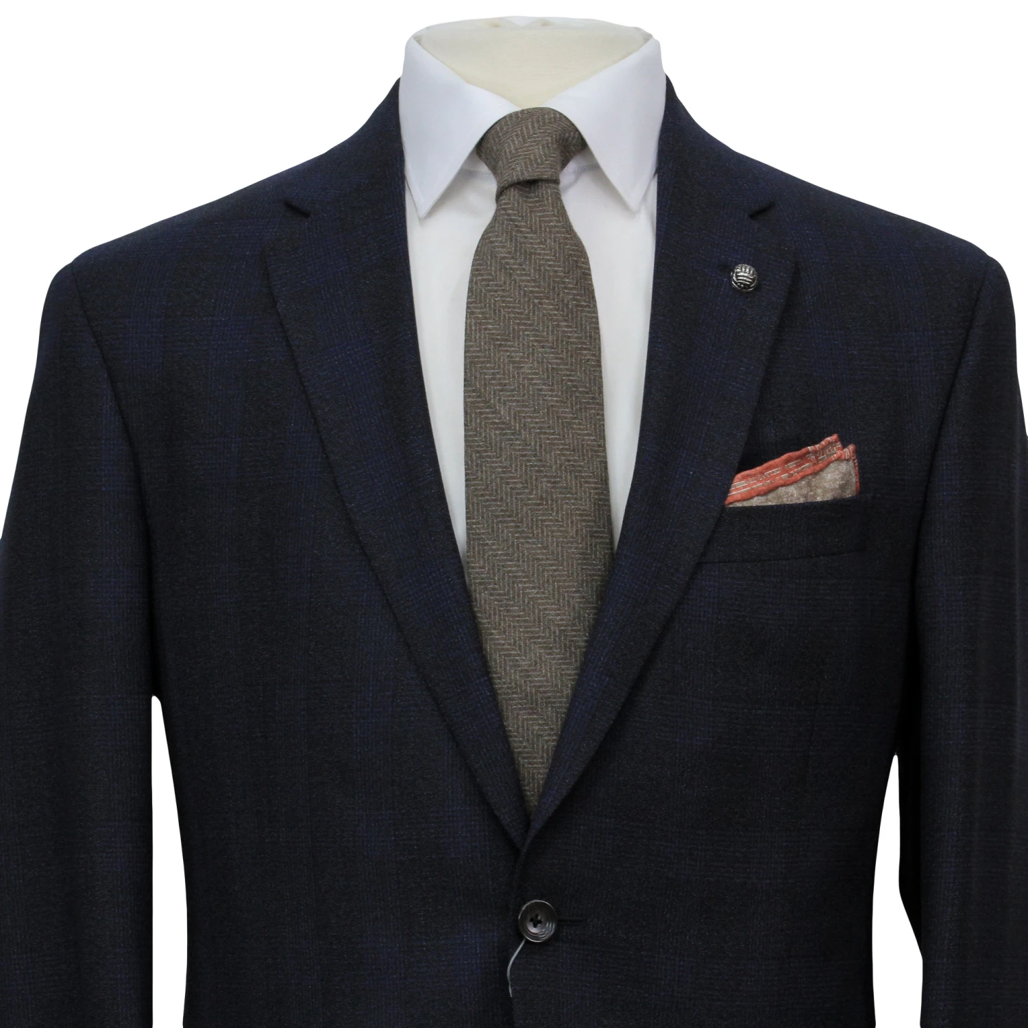 Navy Tonal Glen Check Drago Wool Fraser Slim Fit Suit 7 Navy Tonal Glen Check Drago Wool Fraser Slim Fit Suit - Image 5