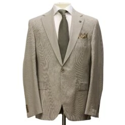 Oatmeal Micro-Houndstooth Super 100's Wool Esprit Modern Fit Suit - Jack Victor