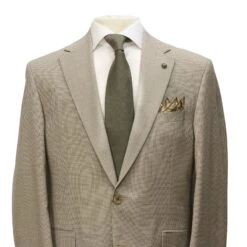 Oatmeal Micro-Houndstooth Super 100's Wool Esprit Modern Fit Suit - Jack Victor 13 Oatmeal Micro-Houndstooth Super 100's Wool Esprit Modern Fit Suit - Jack Victor -ETON Store JACK VICTOR 3241007 ESPRIT 2