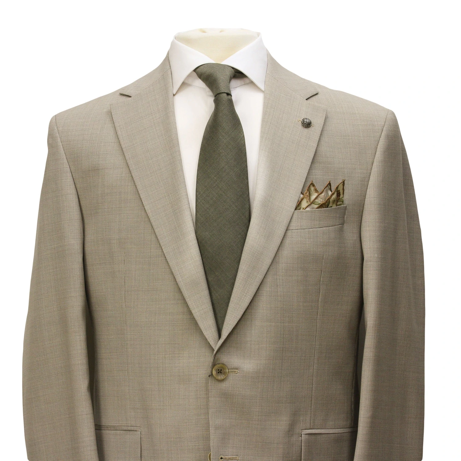 Oatmeal Micro-Houndstooth Super 100's Wool Esprit Modern Fit Suit - Jack Victor 8 Oatmeal Micro-Houndstooth Super 100's Wool Esprit Modern Fit Suit - Jack Victor - Image 6