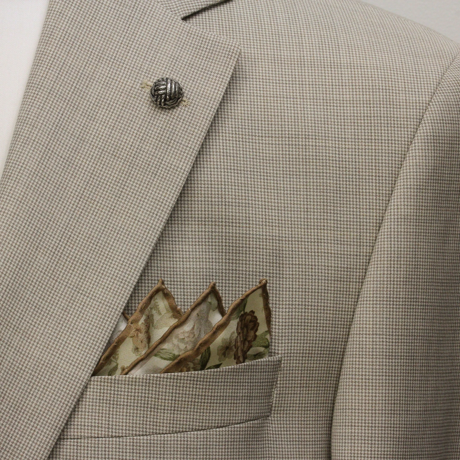 Oatmeal Micro-Houndstooth Super 100's Wool Esprit Modern Fit Suit - Jack Victor 5 Oatmeal Micro-Houndstooth Super 100's Wool Esprit Modern Fit Suit - Jack Victor - Image 3