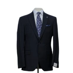 Dark Blue Neat Super 100s Wool Napoli Classic Fit Suit