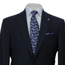 Dark Blue Neat Super 100s Wool Napoli Classic Fit Suit 11 Dark Blue Neat Super 100s Wool Napoli Classic Fit Suit -ETON Store JACK VICTOR 3242012 NAPOLI 3