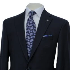 Dark Blue Neat Super 100s Wool Napoli Classic Fit Suit 8 Dark Blue Neat Super 100s Wool Napoli Classic Fit Suit -ETON Store JACK VICTOR 3242012 NAPOLI 4