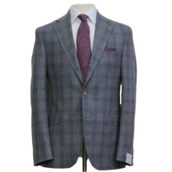 Mid Gray Glen-Check Montana Contemporary Fit Wool Suit - Jack Victor