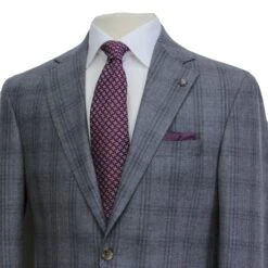 Mid Gray Glen-Check Montana Contemporary Fit Wool Suit - Jack Victor 13 Mid Gray Glen-Check Montana Contemporary Fit Wool Suit - Jack Victor -ETON Store JACK VICTOR 3242017 MONTANA 5