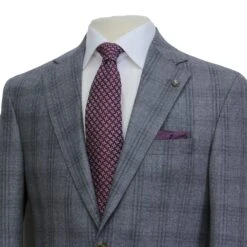 Mid Gray Glen-Check Montana Contemporary Fit Wool Suit - Jack Victor 9 Mid Gray Glen-Check Montana Contemporary Fit Wool Suit - Jack Victor -ETON Store JACK VICTOR 3242017 MONTANA 6
