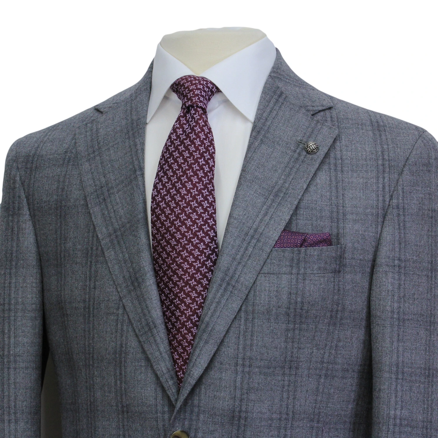 Mid Gray Glen-Check Montana Contemporary Fit Wool Suit - Jack Victor 4 Mid Gray Glen-Check Montana Contemporary Fit Wool Suit - Jack Victor - Image 2