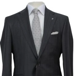 Charcoal Striped Loro Piana Super 170's Wool-Cashmere Modern Fit Suit - Jack Victor 1913 10 Charcoal Striped Loro Piana Super 170's Wool-Cashmere Modern Fit Suit - Jack Victor 1913 -ETON Store JACK VICTOR ANNCT12 ESSENCE 2