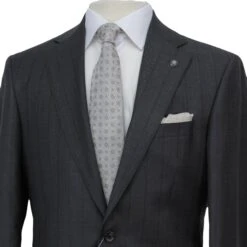 Charcoal Striped Loro Piana Super 170's Wool-Cashmere Modern Fit Suit - Jack Victor 1913 9 Charcoal Striped Loro Piana Super 170's Wool-Cashmere Modern Fit Suit - Jack Victor 1913 -ETON Store JACK VICTOR ANNCT12 ESSENCE 3