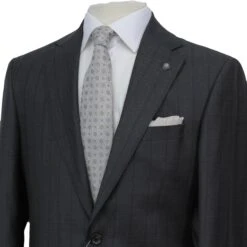 Charcoal Striped Loro Piana Super 170's Wool-Cashmere Modern Fit Suit - Jack Victor 1913 11 Charcoal Striped Loro Piana Super 170's Wool-Cashmere Modern Fit Suit - Jack Victor 1913 -ETON Store JACK VICTOR ANNCT12 ESSENCE 4