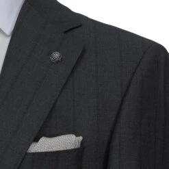 Charcoal Striped Loro Piana Super 170's Wool-Cashmere Modern Fit Suit - Jack Victor 1913 12 Charcoal Striped Loro Piana Super 170's Wool-Cashmere Modern Fit Suit - Jack Victor 1913 -ETON Store JACK VICTOR ANNCT12 ESSENCE 5