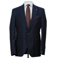 Dark Blue Check Loro Piana Super 170's Wool-Cashmere Modern Fit Suit - Jack Victor 1913