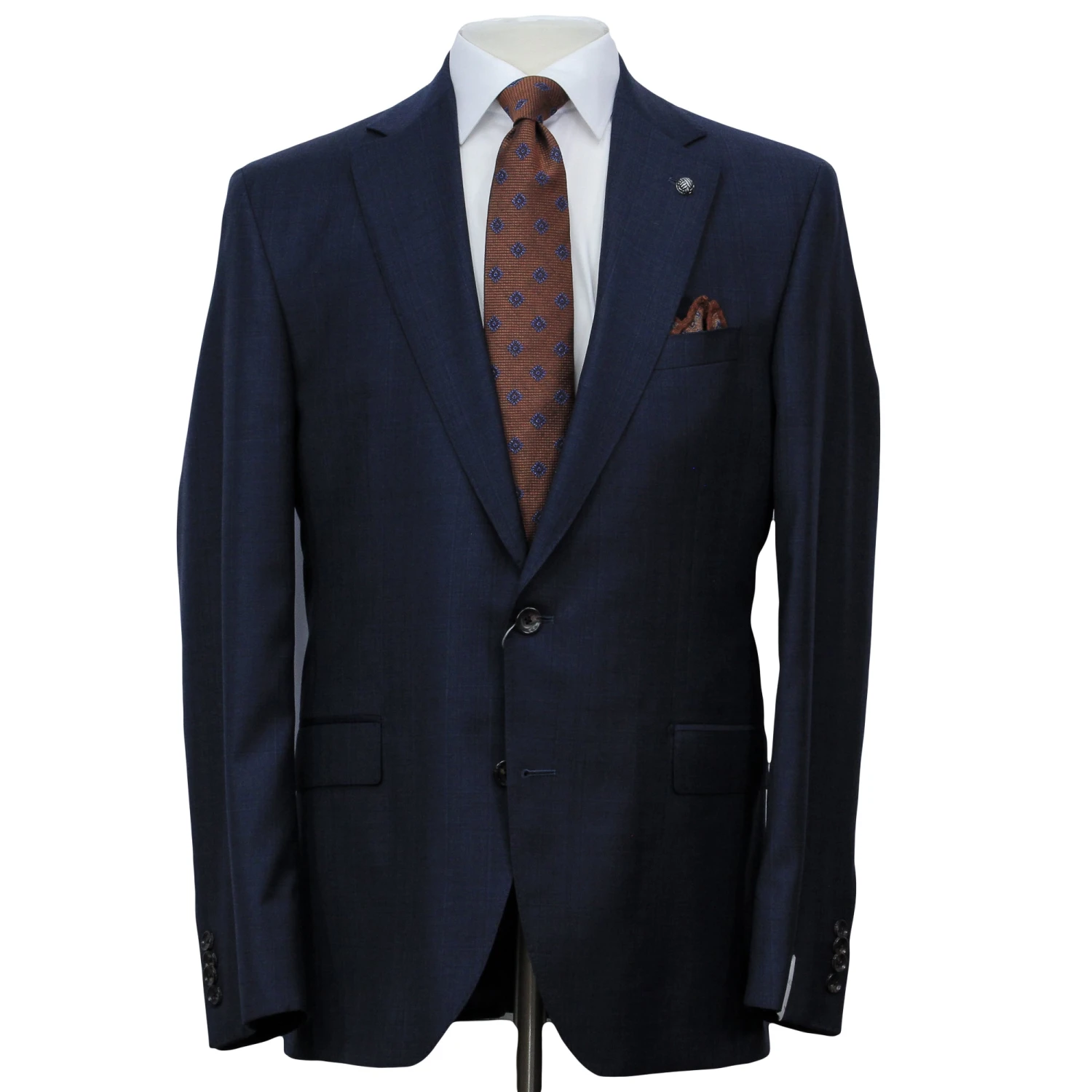 Dark Blue Check Loro Piana Super 170's Wool-Cashmere Modern Fit Suit - Jack Victor 1913 3 Dark Blue Check Loro Piana Super 170's Wool-Cashmere Modern Fit Suit - Jack Victor 1913