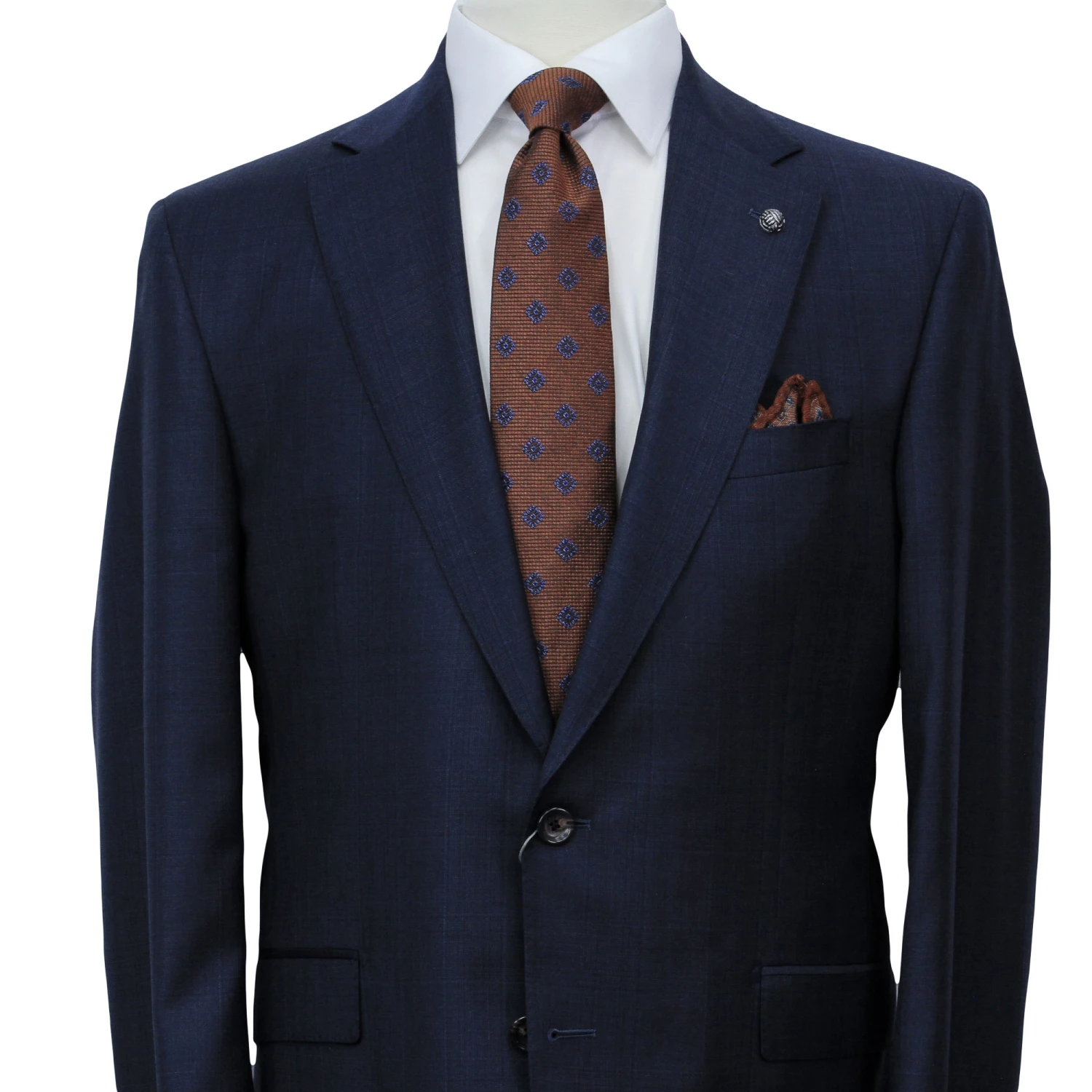 Dark Blue Check Loro Piana Super 170's Wool-Cashmere Modern Fit Suit - Jack Victor 1913 5 Dark Blue Check Loro Piana Super 170's Wool-Cashmere Modern Fit Suit - Jack Victor 1913 - Image 3