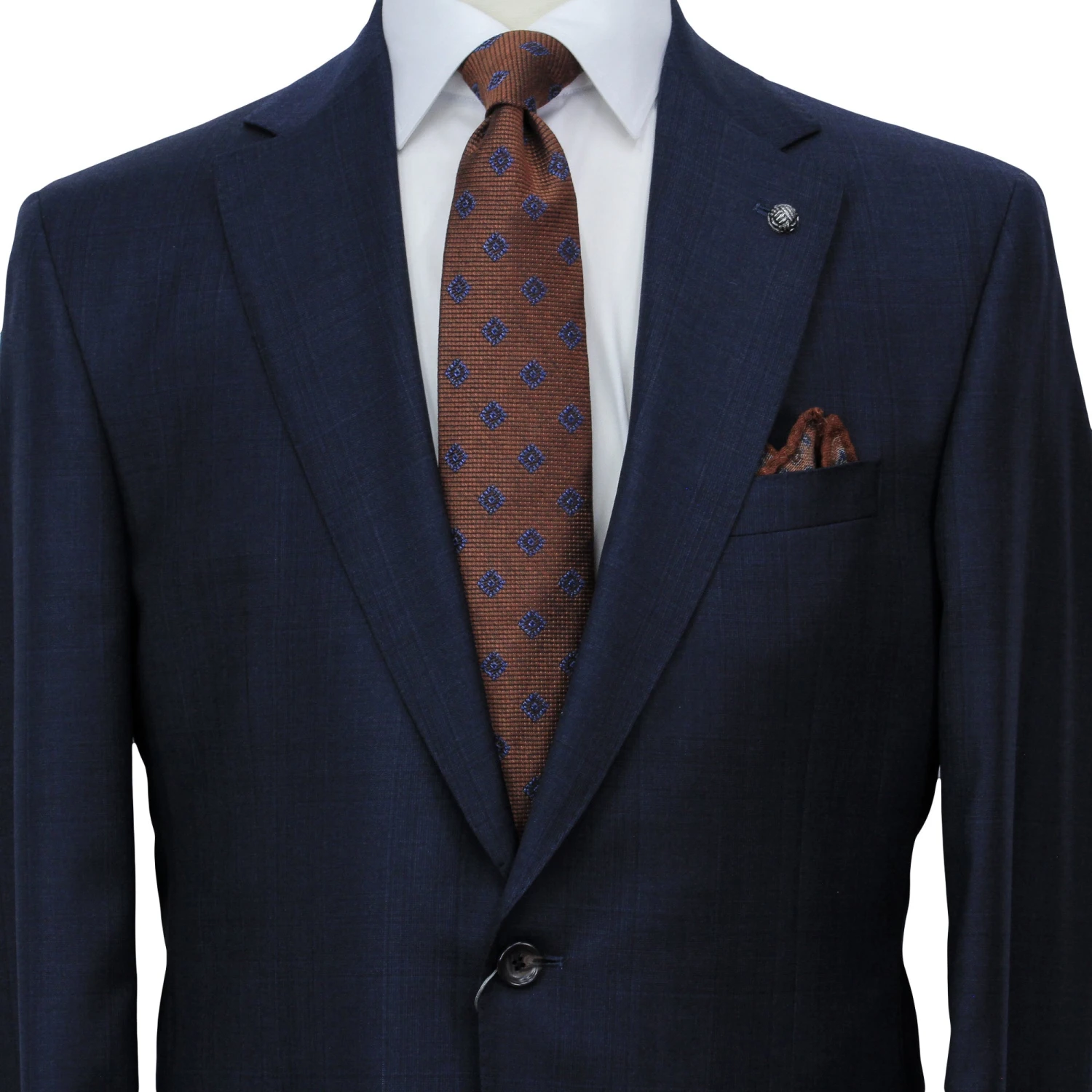 Dark Blue Check Loro Piana Super 170's Wool-Cashmere Modern Fit Suit - Jack Victor 1913 6 Dark Blue Check Loro Piana Super 170's Wool-Cashmere Modern Fit Suit - Jack Victor 1913 - Image 4