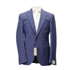 Ocean Blue Windowpane Check Slim Fit Urban Sartorial Suit - Jack Victor
