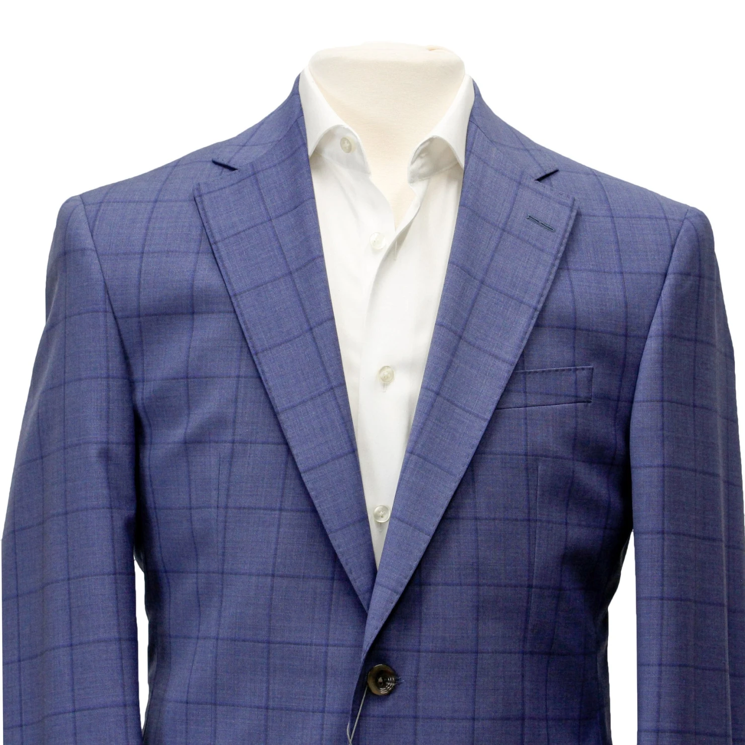 Ocean Blue Windowpane Check Slim Fit Urban Sartorial Suit - Jack Victor 4 Ocean Blue Windowpane Check Slim Fit Urban Sartorial Suit - Jack Victor - Image 2