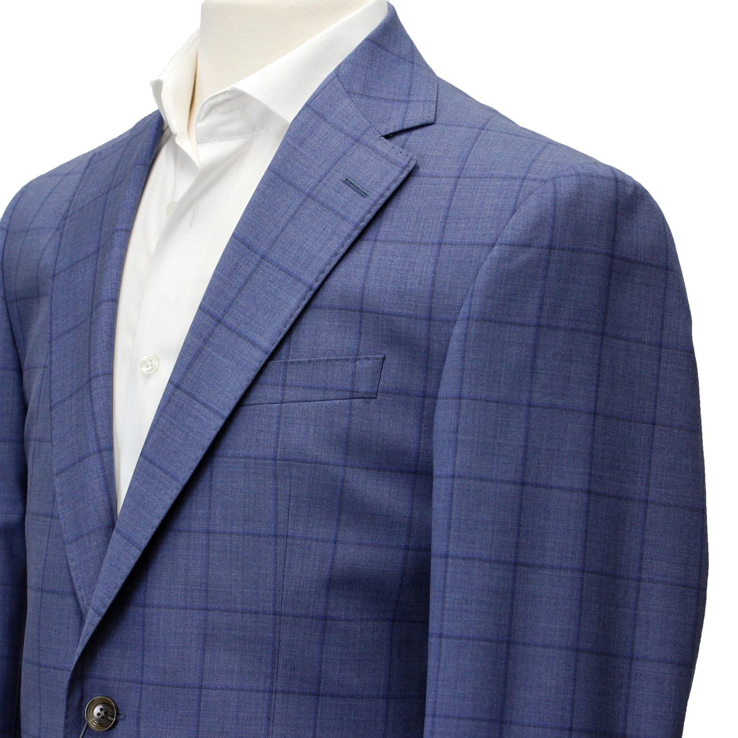 Ocean Blue Windowpane Check Slim Fit Urban Sartorial Suit - Jack Victor 5 Ocean Blue Windowpane Check Slim Fit Urban Sartorial Suit - Jack Victor - Image 3
