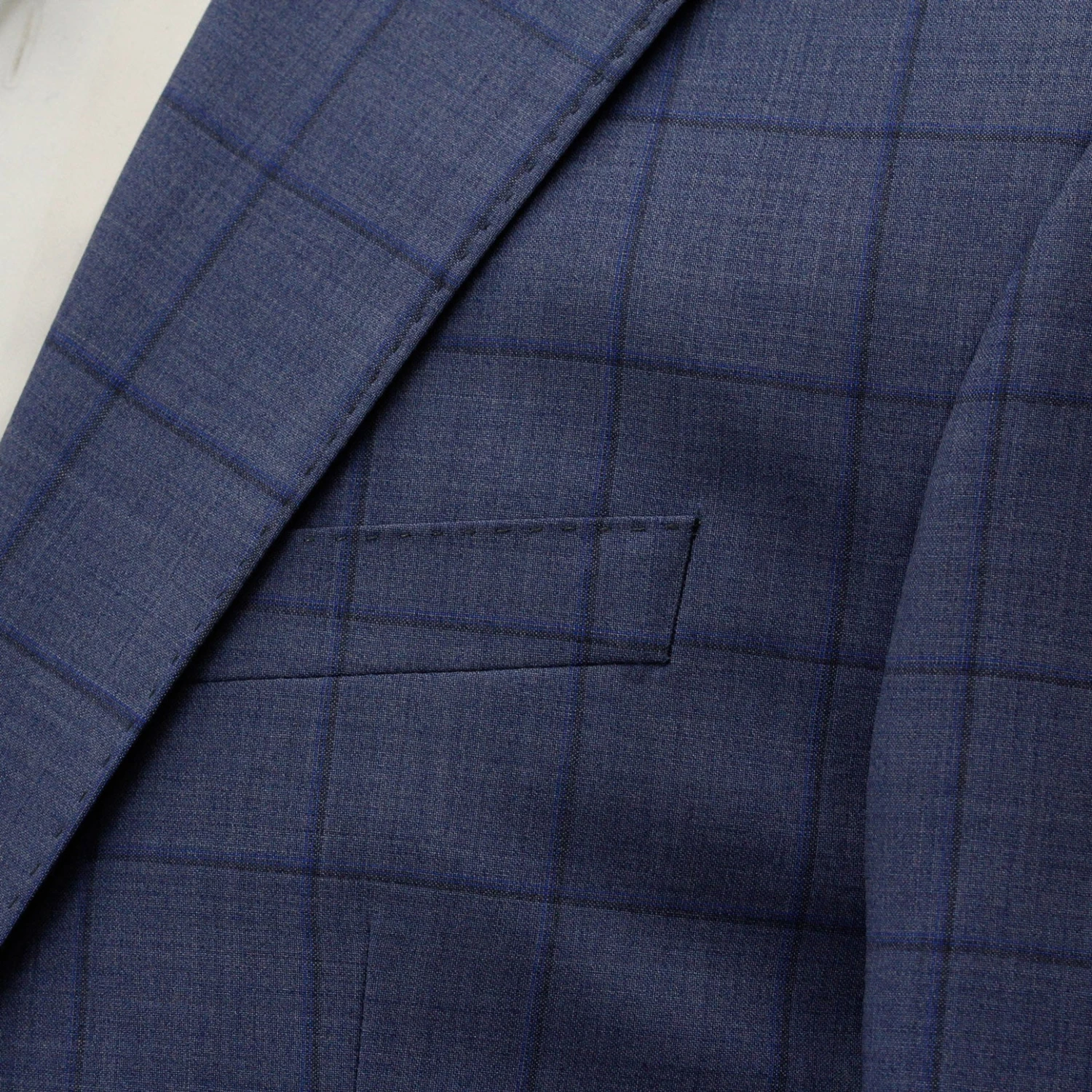 Ocean Blue Windowpane Check Slim Fit Urban Sartorial Suit - Jack Victor 6 Ocean Blue Windowpane Check Slim Fit Urban Sartorial Suit - Jack Victor - Image 4