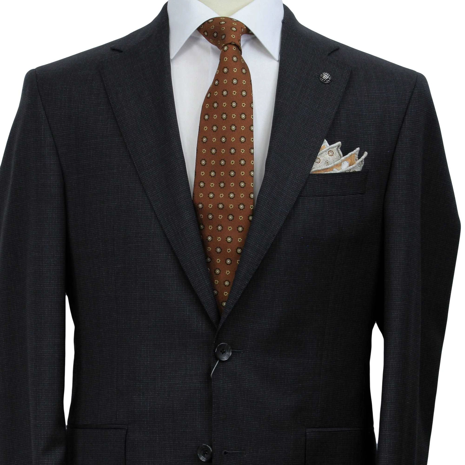 Black Neat Esprit Modern Fit Super 100s Wool Suit - Jack Victor 7 Black Neat Esprit Modern Fit Super 100s Wool Suit - Jack Victor - Image 5