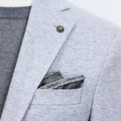 Light Gray Herringbone Wool-Cotton Hampton Contemporary Fit Jacket - Jack Victor 10 Light Gray Herringbone Wool-Cotton Hampton Contemporary Fit Jacket - Jack Victor -ETON Store JACK VICTOR BOUTIQUE JACQUES C01402 HAMPTON 1
