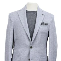 Light Gray Herringbone Wool-Cotton Hampton Contemporary Fit Jacket - Jack Victor 9 Light Gray Herringbone Wool-Cotton Hampton Contemporary Fit Jacket - Jack Victor -ETON Store JACK VICTOR BOUTIQUE JACQUES C01402 HAMPTON 3