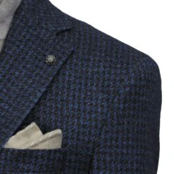 Blue/Brown Houndstooth Silk-Cashmere Hartford Contemporary Sport Jacket - Jack Victor 13 Blue/Brown Houndstooth Silk-Cashmere Hartford Contemporary Sport Jacket - Jack Victor -ETON Store JACK VICTOR BOUTIQUE JACQUES C01807 HARTFORD 6