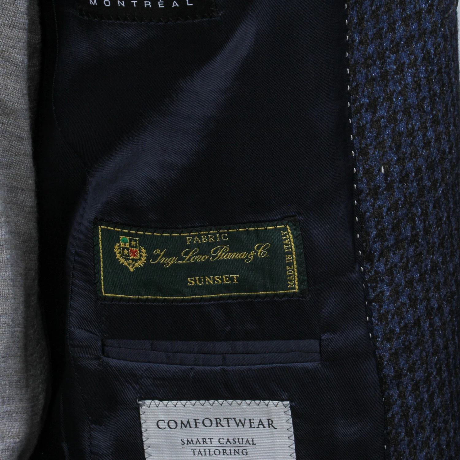 Blue/Brown Houndstooth Silk-Cashmere Hartford Contemporary Sport Jacket - Jack Victor 8 Blue/Brown Houndstooth Silk-Cashmere Hartford Contemporary Sport Jacket - Jack Victor - Image 7